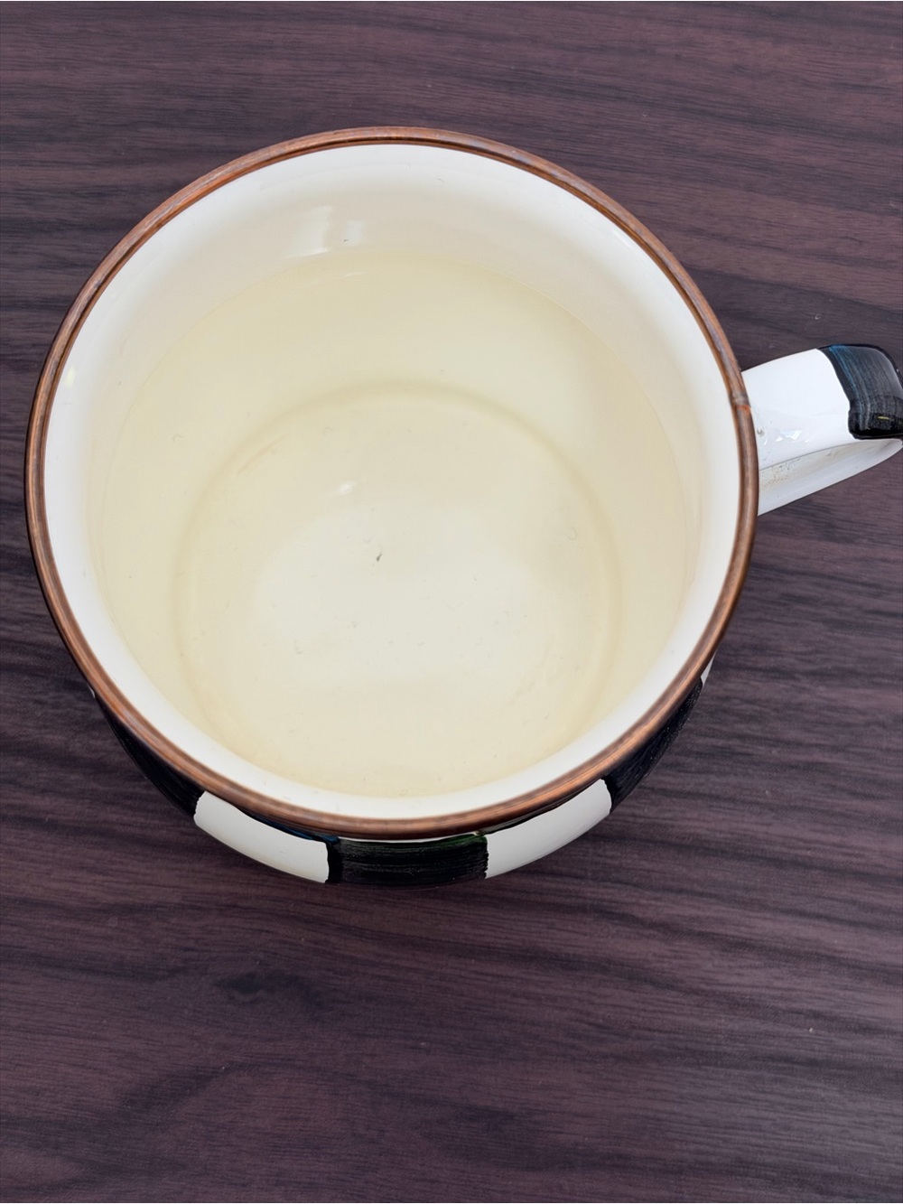 MacKenzie-Childs Black and Cream Checkered Ceramic Mug - Picture 4 of 5